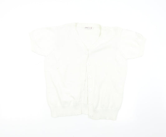 EWM Womens White  Knit Cardigan Jumper Size L