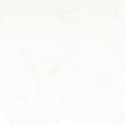 EWM Womens White  Knit Cardigan Jumper Size L