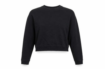 Front view of ASOS women’s black pullover sweatshirt, size UK 12