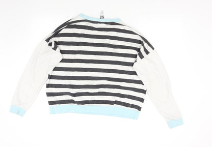 Back view of Pete Panda women’s multicoloured striped top pyjama top, size UK 14
