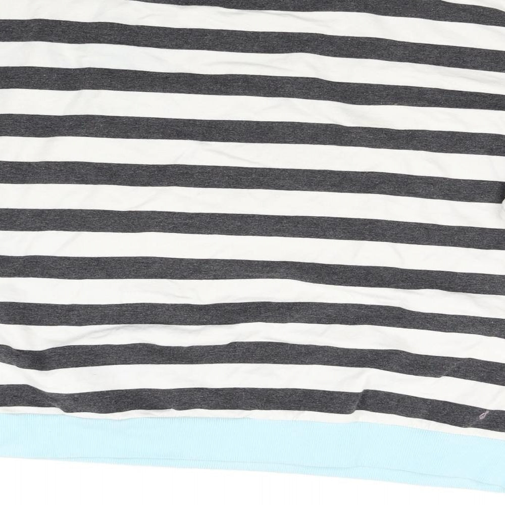 Brand and care label for Pete Panda women’s multicoloured striped top pyjama top, size UK 14