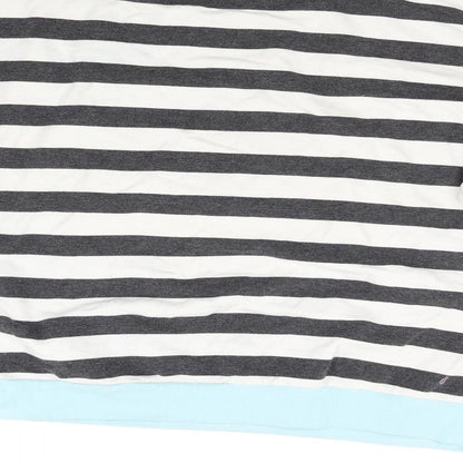 Brand and care label for Pete Panda women’s multicoloured striped top pyjama top, size UK 14