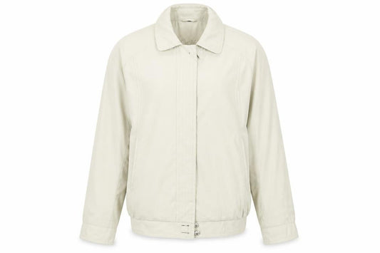 Front view of Telemac men’s beige bomber jacket jacket, size L