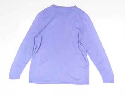 Womens UK Size M M&S Purple Pullover Jumper
