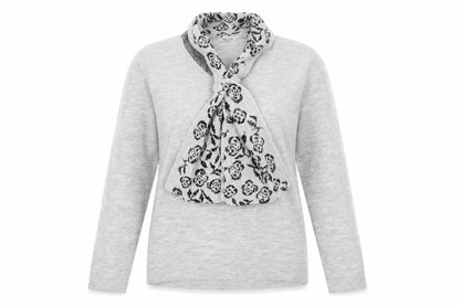 Front view of Hand to Hand women’s grey knit jumper, size S