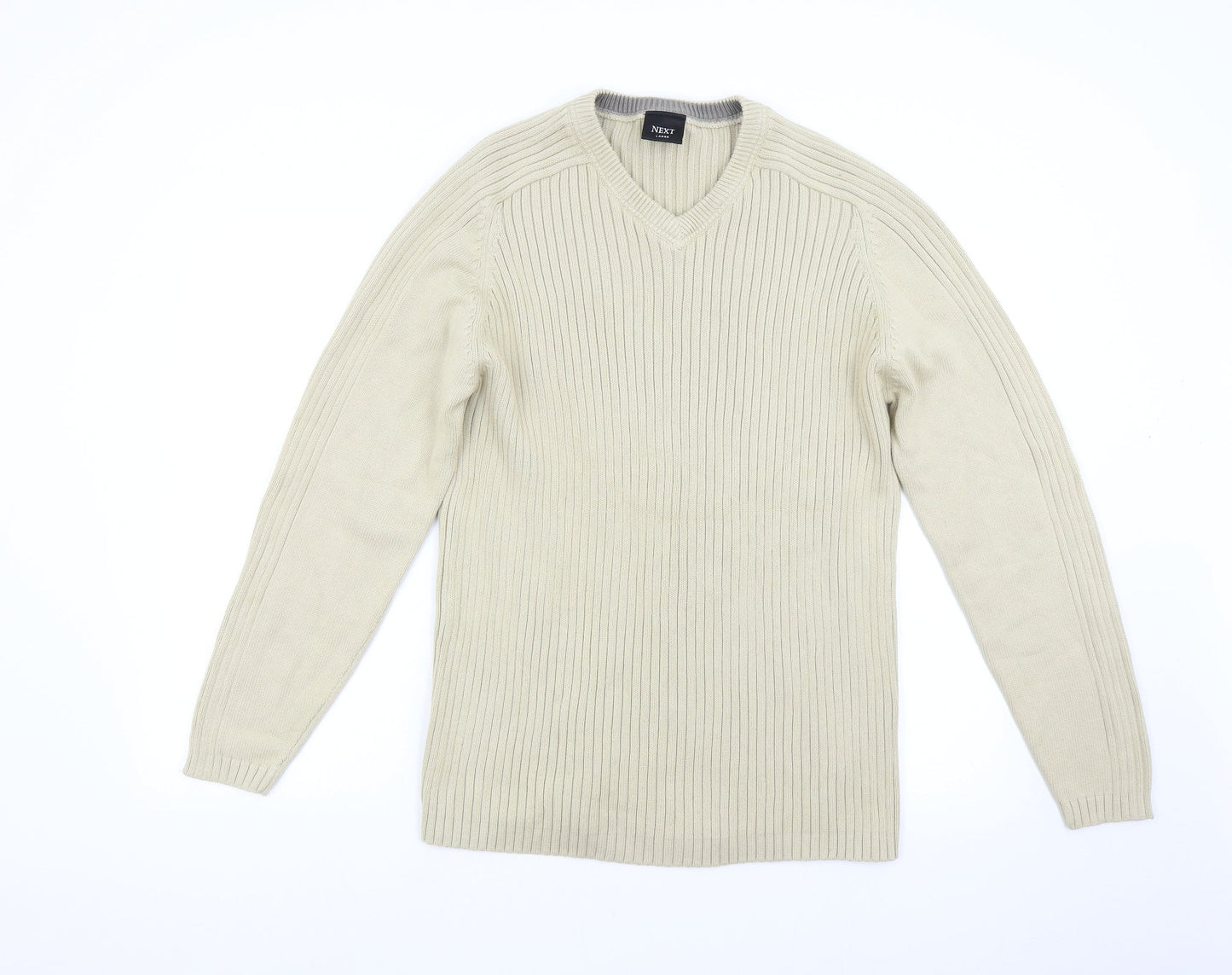 NEXT Mens Beige  Knit Pullover Jumper Size L