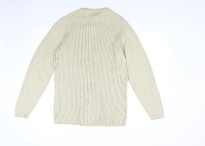NEXT Mens Beige  Knit Pullover Jumper Size L