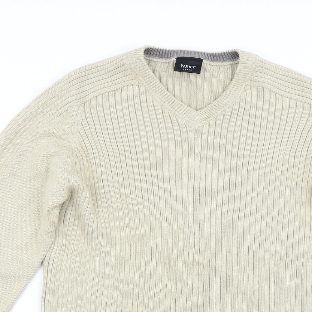 NEXT Mens Beige  Knit Pullover Jumper Size L