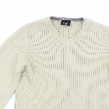 NEXT Mens Beige  Knit Pullover Jumper Size L