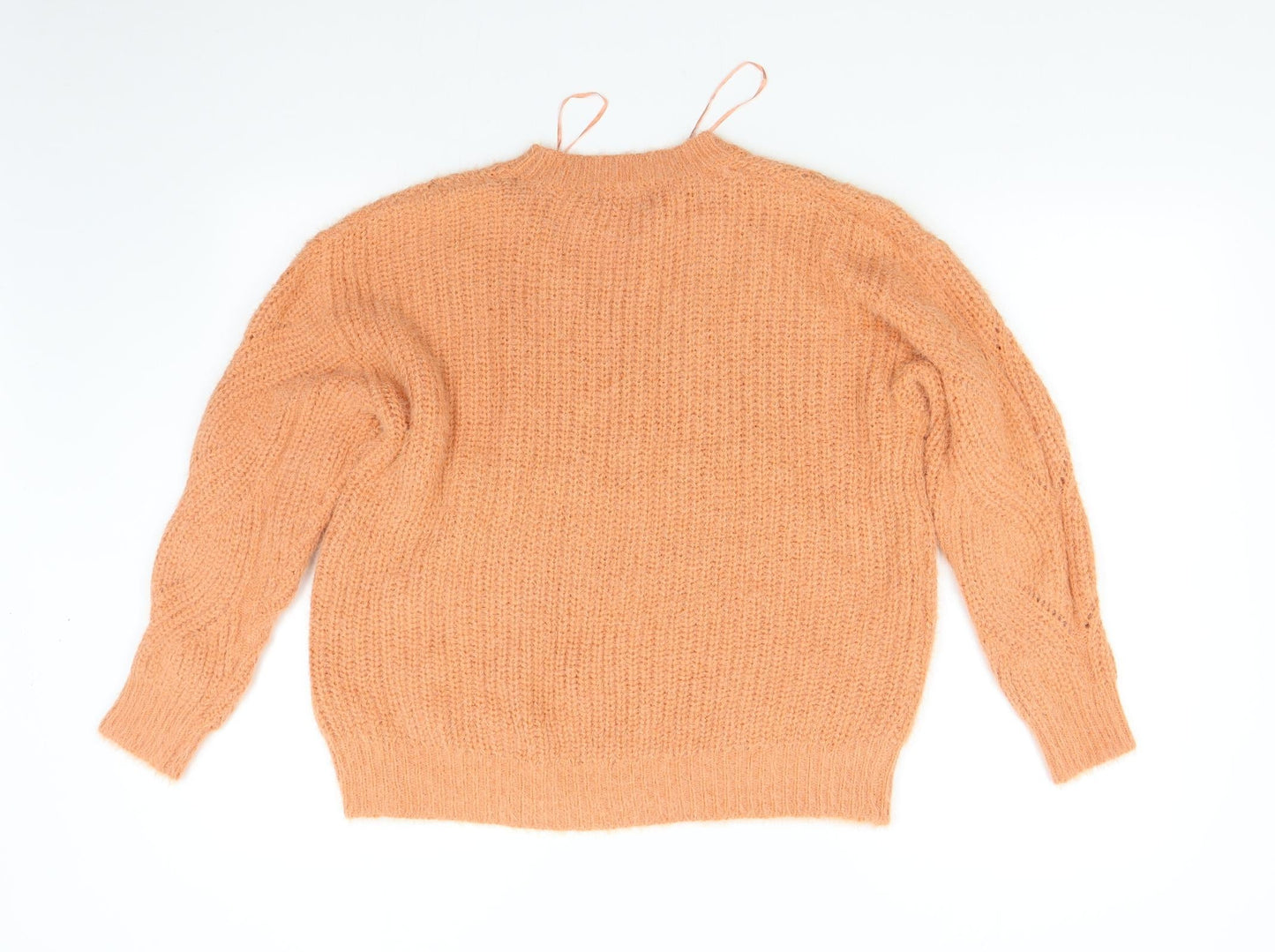 Womens UK Size 10 M&Co Orange Pullover Jumper
