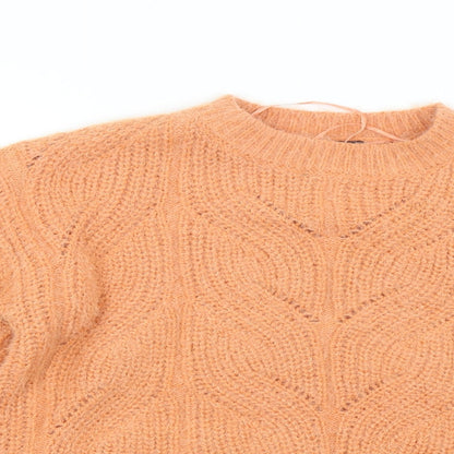 Womens UK Size 10 M&Co Orange Pullover Jumper