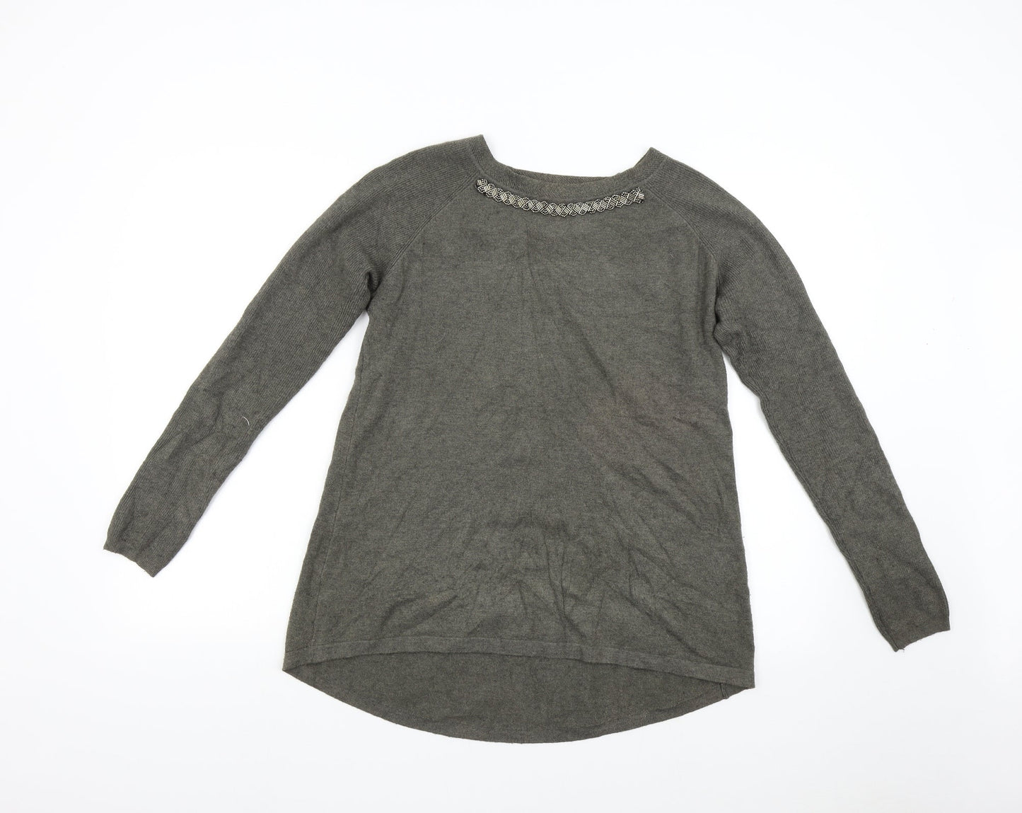 Finery Womens Green  Knit Pullover Jumper Size L