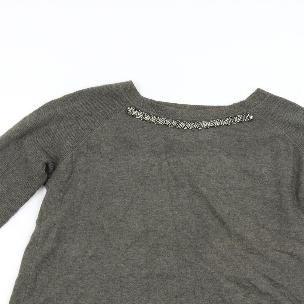 Finery Womens Green  Knit Pullover Jumper Size L