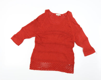 F&F Womens Orange  Knit Pullover Jumper Size 12