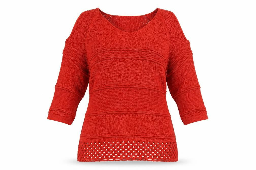 Front view of F&F women’s orange knit jumper, size UK 12