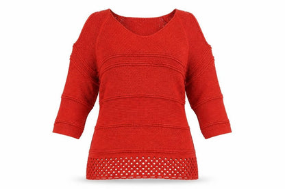 Front view of F&F women’s orange knit jumper, size UK 12