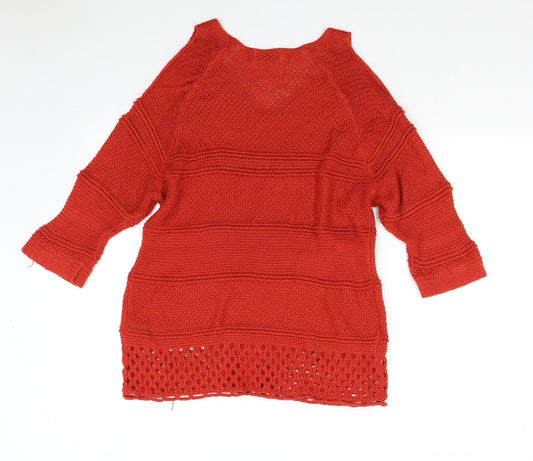 F&F Womens Orange  Knit Pullover Jumper Size 12