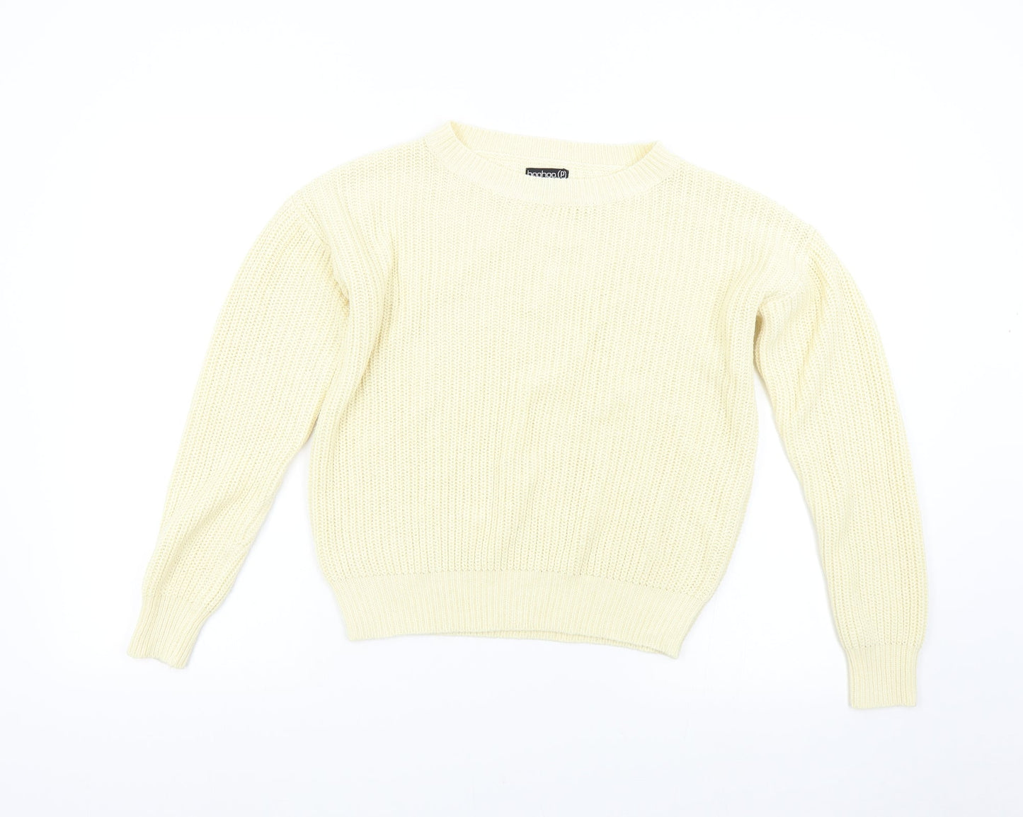 Boohoo Womens Beige  Knit Pullover Jumper Size 12