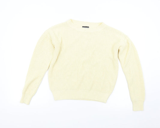 Boohoo Womens Beige  Knit Pullover Jumper Size 12