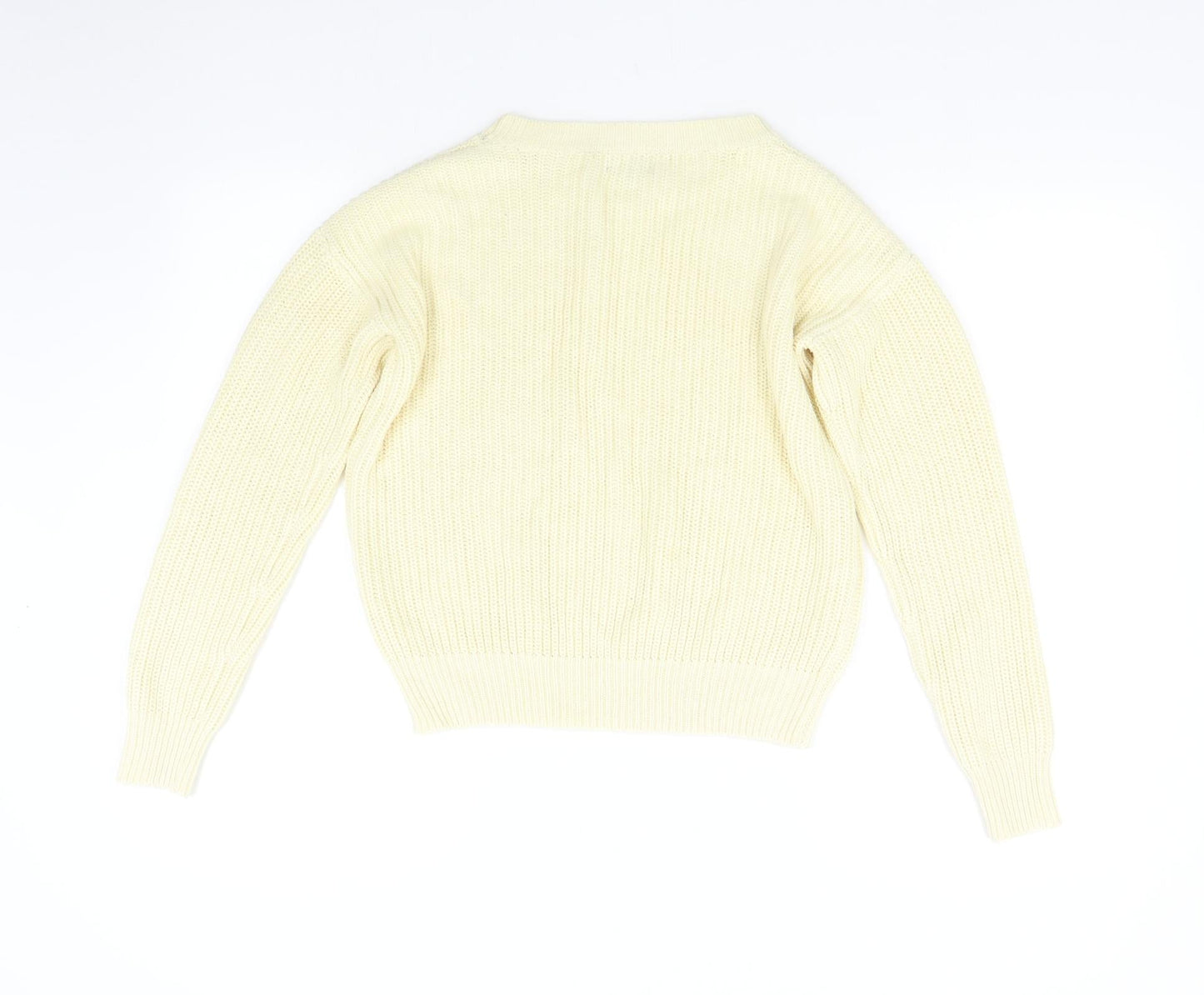 Boohoo Womens Beige  Knit Pullover Jumper Size 12