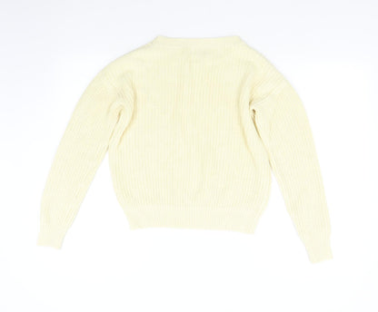 Boohoo Womens Beige  Knit Pullover Jumper Size 12