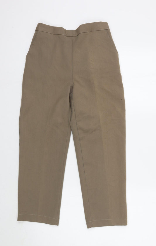 Womens UK Size 10 Emma Collction Regular Fit Cropped Beige Trousers