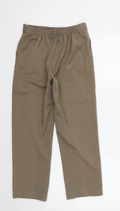 Womens UK Size 10 Emma Collction Regular Fit Cropped Beige Trousers