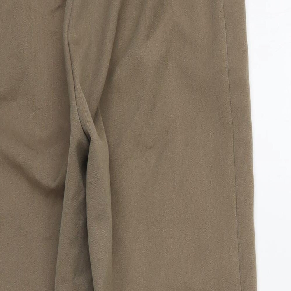 Womens UK Size 10 Emma Collction Regular Fit Cropped Beige Trousers