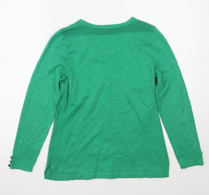 Womens UK Size S Planet Green Pullover Jumper