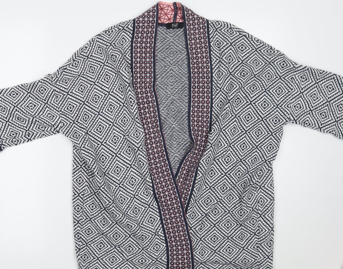 F&F Womens White Geometric  Pullover Jumper Size 12