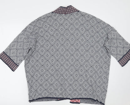 F&F Womens White Geometric  Pullover Jumper Size 12