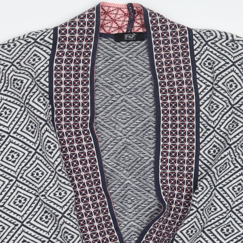 F&F Womens White Geometric  Pullover Jumper Size 12