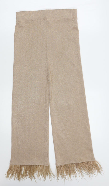 Flamade Womens Gold   Trousers  Size S L26 in