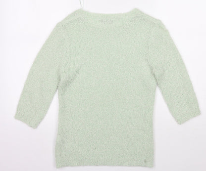 Back view of Dorothy Perkins women’s green jumper, size UK 10