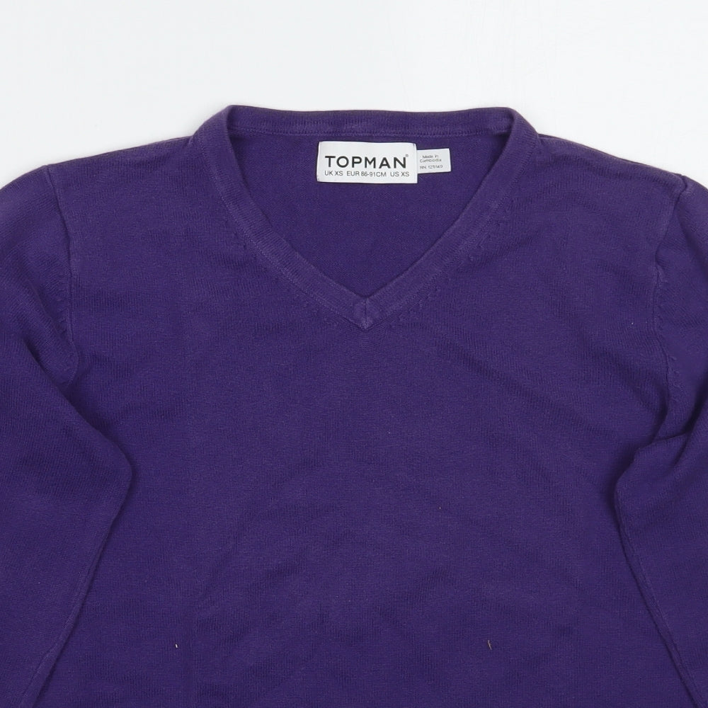 Womens UK Size XS Topman Purple Pullover Jumper