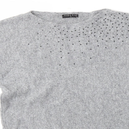 VIZA VIZ Womens Grey   Pullover Jumper Size S