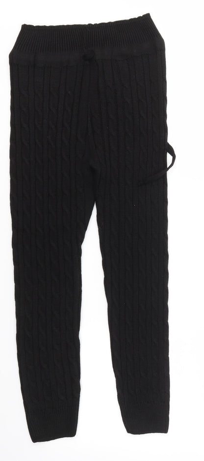 Preworn Womens Black Solid Knit  Pyjama Pants Size XS