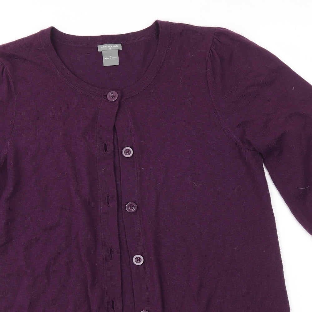Ann Taylor Womens Purple   Cardigan Jumper Size M