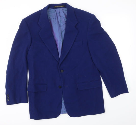 Womens UK Size M M&S Blue Overcoat