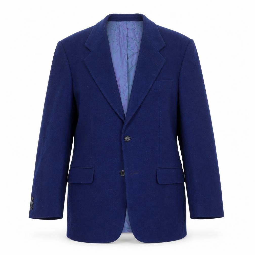Front view of Marks & Spencer women’s blue overcoat coat, size M