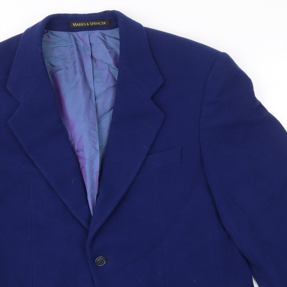 Womens UK Size M M&S Blue Overcoat