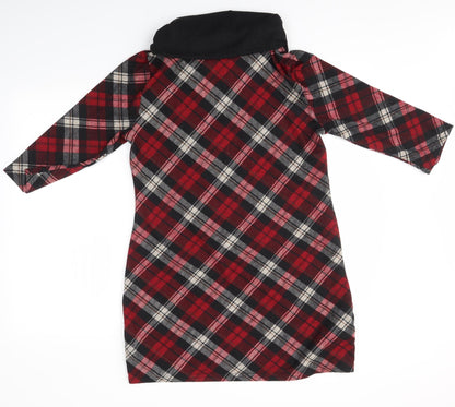 NABELLA Womens Red Check  Jumper Dress  Size S