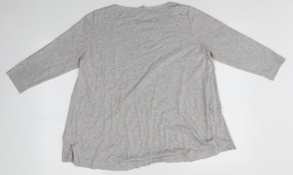 Womens UK Size 14 Phase Eight Grey Basic T-Shirt