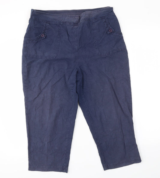 Womens UK Size 16 ISLE Regular Fit Sweatpants Blue Trousers