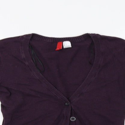 Womens UK Size 10 H&M Purple Cardigan Jumper