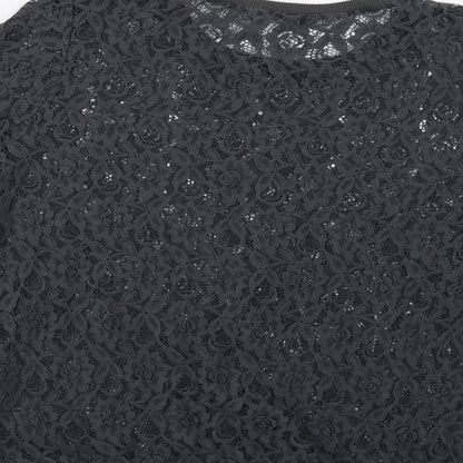 George Womens Grey Floral  Basic Blouse Size 14