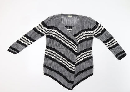 Womens UK Size S Papaya Grey Cardigan Jumper