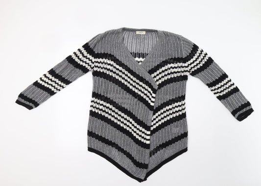 Womens UK Size S Papaya Grey Cardigan Jumper