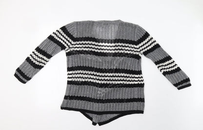Womens UK Size S Papaya Grey Cardigan Jumper