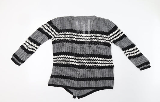 Womens UK Size S Papaya Grey Cardigan Jumper